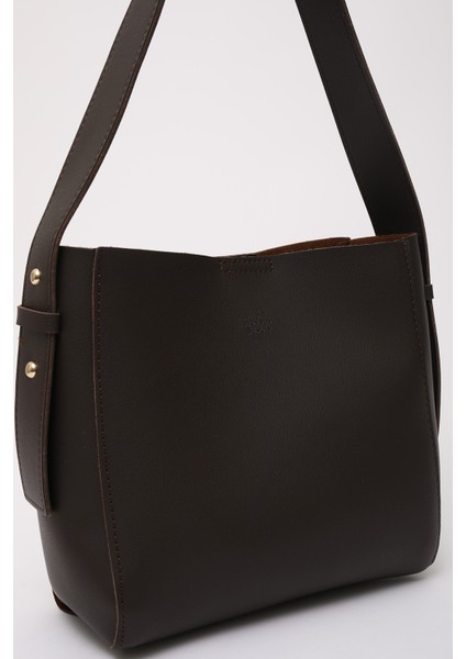 Kahve Rengi SHK185 Suni Deri Çıtçıtlı Standart Kol Askılı El, Kol ve Omuz Çantası indirimleri