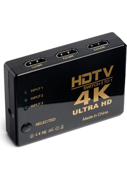 Full HD 3 Giriş 1 Çıkışlı HDMI Switch (Seçici) (DK-HD-SW3X1)
