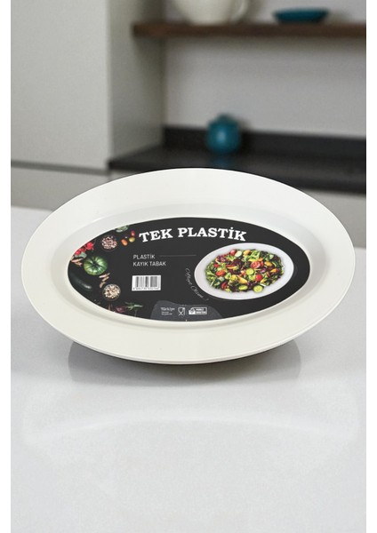 6'lı Sert Plastik Kayık Tabak Kırılmaz Yıkanabilir 32CM modelleri