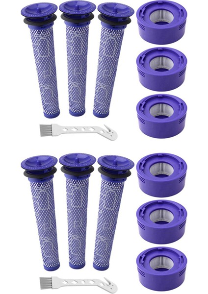 14 Paket Vakum Filtre Kiti Dyson V6, V8, V7 Elektrikli Süpürge, 6 Hepa Kolon Filtresi, 6 Ön Filtre, 2 Temizlik Fırçası (Yurt Dışından)