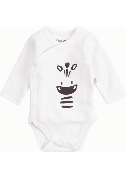 Pamuklu Bebek Kruvaze Uzun Kollu Body Ekru Zürafa