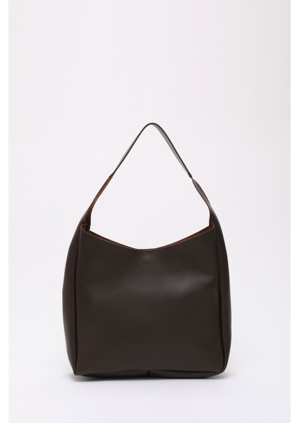 Kahve Rengi SHK180 Suni Deri, Çıtçıtlı, Iki Bölmeli El, Kol ve Omuz Çantası modelleri