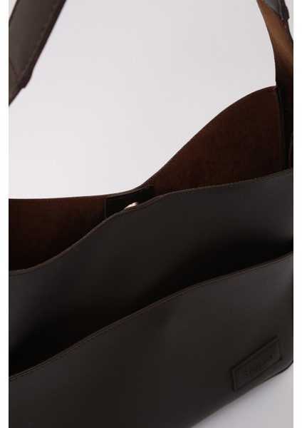 Kahve Rengi SHK180 Suni Deri, Çıtçıtlı, Iki Bölmeli El, Kol ve Omuz Çantası indirimleri