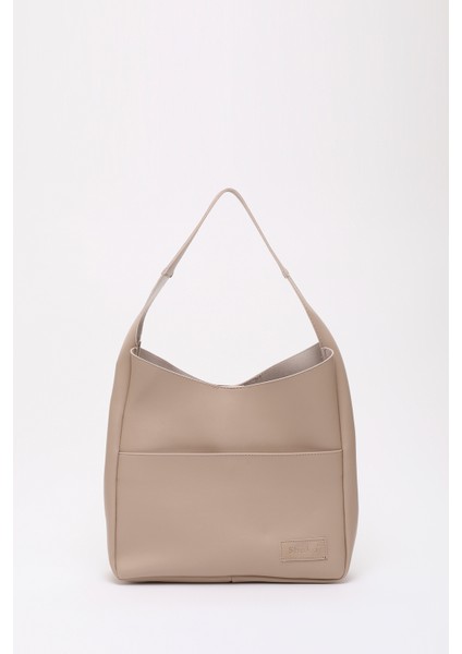 Vizon SHK180 Suni Deri, Çıtçıtlı, Iki Bölmeli El, Kol ve Omuz Çantası