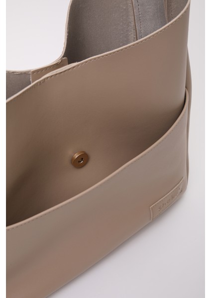 Vizon SHK180 Suni Deri, Çıtçıtlı, Iki Bölmeli El, Kol ve Omuz Çantası