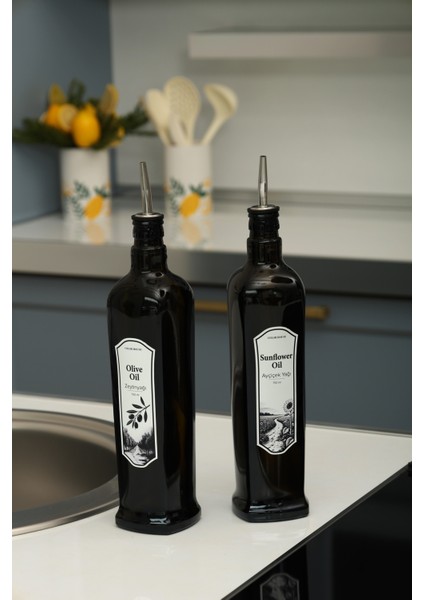 2'li 750 ml Yağdanlık Sosluk Sirkelik Zeytinyağı Şişesi Sağlıklı Koyu Cam Damlatmaz Kapak indirimleri