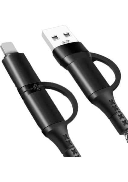 4'ü 1 Arada Hızlı Şarj Kablosu - 87W Pd Desteği - Çok Uçlu Type-C, USB ve Lightning Kablo fiyatları