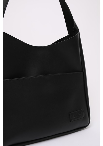 Siyah SHK180 Suni Deri, Çıtçıtlı, Iki Bölmeli El, Kol ve Omuz Çantası fırsatları