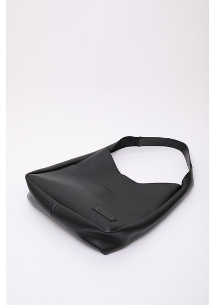 Siyah SHK180 Suni Deri, Çıtçıtlı, Iki Bölmeli El, Kol ve Omuz Çantası