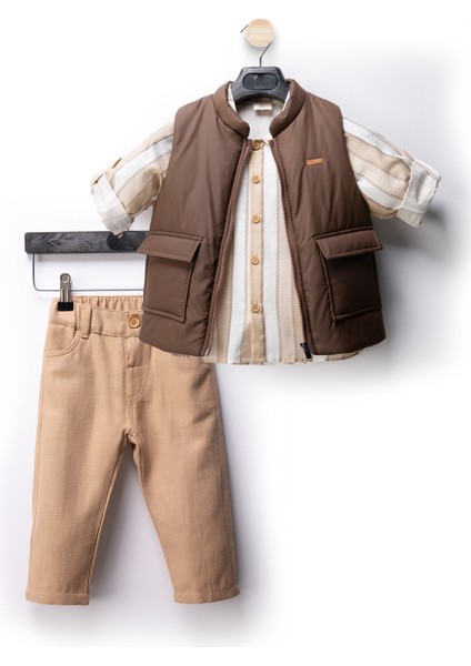 Keten Yelekli Erkek Bebek Alt Ust Takım Erkek Çocuk Takım Erkek Bebek Giyim Erkek Bebek Takım 3'lü