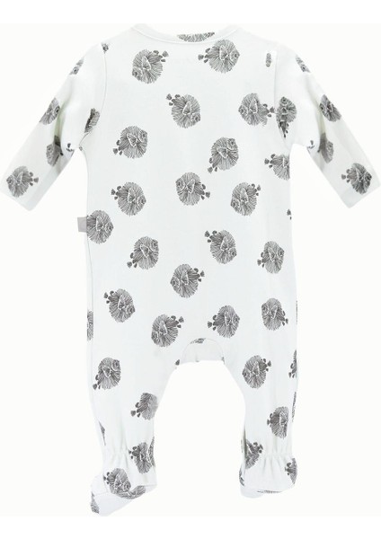 % 100 Pamuklu Bebek Tulumu Patikli Çizgili Balık Bej fiyatları