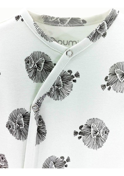 % 100 Pamuklu Bebek Tulumu Patikli Çizgili Balık Bej modelleri