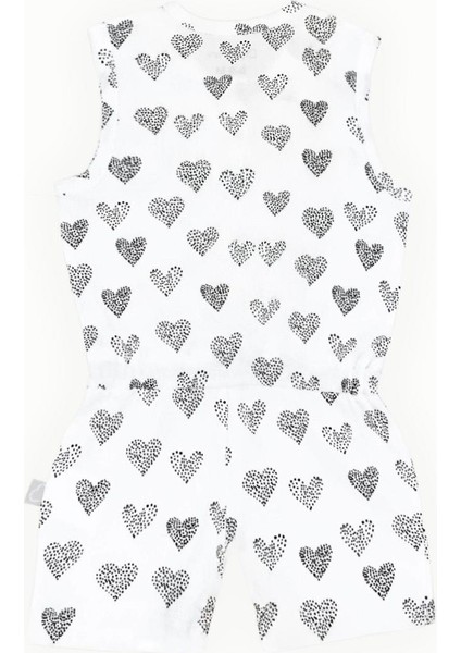 Kolsuz Beli Lastikli Şort Tulum Salopet Kalpler Beyaz fiyatları