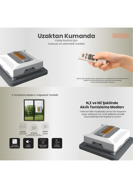 Nexis Pro Akıllı Uygulama Kontrollü Cam Temizleme Silme Robotu +Yapay Zeka Desteği+Ultra Sessiz+Akıllı Sensör+4 Ultrasonik Sprey fırsatları