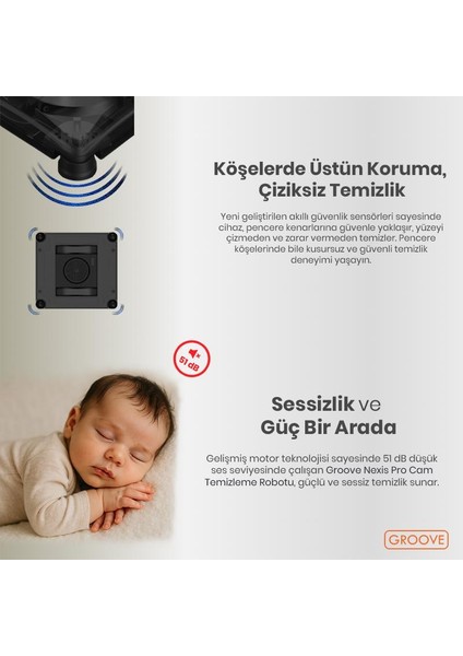 Nexis Pro Akıllı Uygulama Kontrollü Cam Temizleme Silme Robotu +Yapay Zeka Desteği+Ultra Sessiz+Akıllı Sensör+4 Ultrasonik Sprey indirimleri