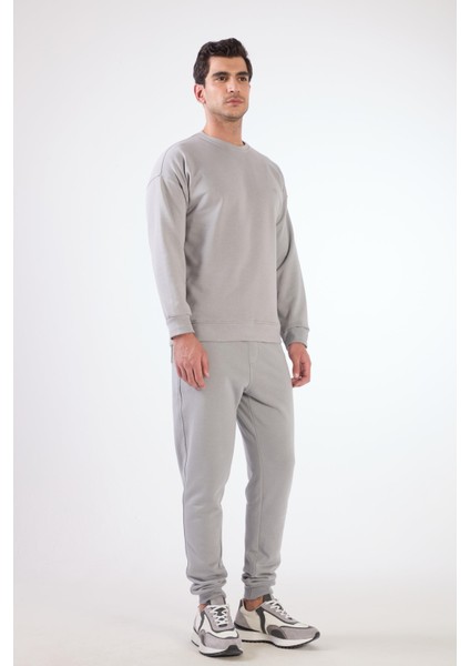 Bej Bisiklet Yaka Regular Fit Erkek Sweatshirt modelleri