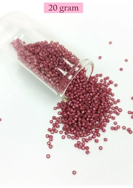 Dökme Cam Kum Boncuk (11/0) 2 mm - 20 Gram - Koyu Pembe - BNC011