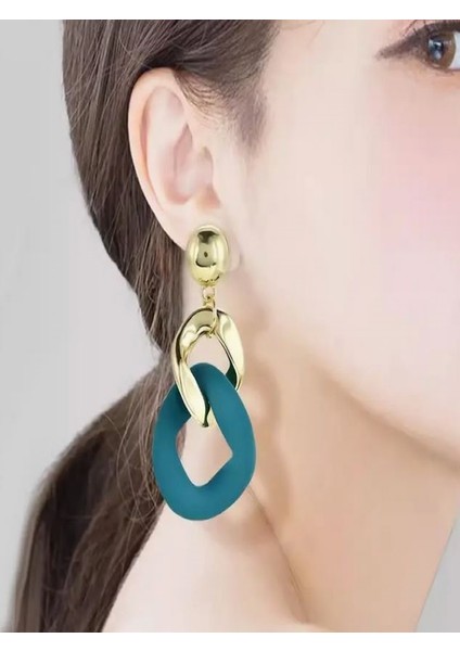 Elegant Sallantılı Yeşil Küpe modelleri