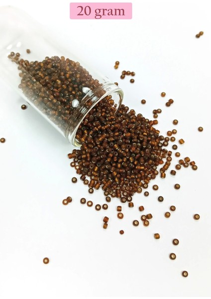 Dökme Cam Kum Boncuk (11/0) 2 mm - 20 Gram - Çok Koyu Turuncu - BNC029