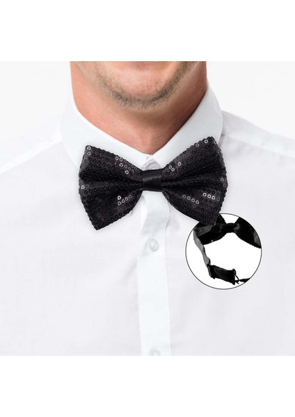 Siyah Payetli Pullu Papyon