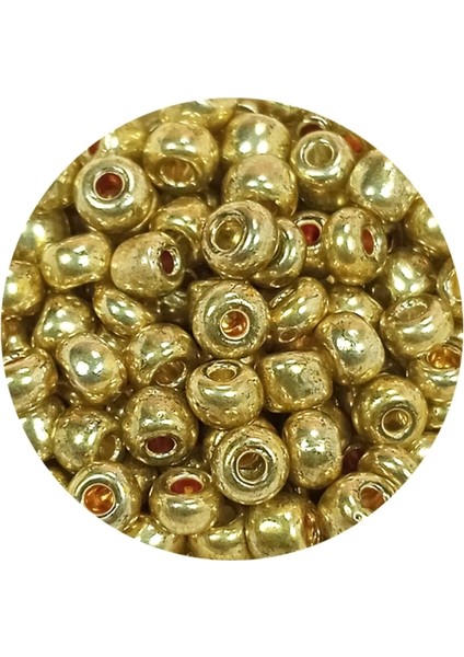 Dökme Cam Kum Boncuk Büyük Boy (6/0) 4 mm - 20 Gram - Altın - BNC093 fiyatları