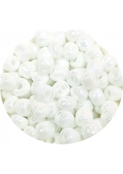 Dökme Cam Kum Boncuk Büyük Boy (6/0) 4 mm - 60 Gram - Kar Beyaz - BNC109 fiyatları