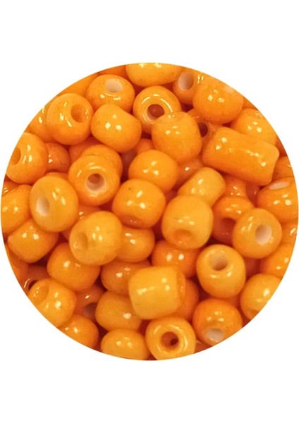 Dökme Cam Kum Boncuk Büyük Boy (6/0) 4 mm - 20 Gram - Açık Turuncu - BNC095 fiyatları