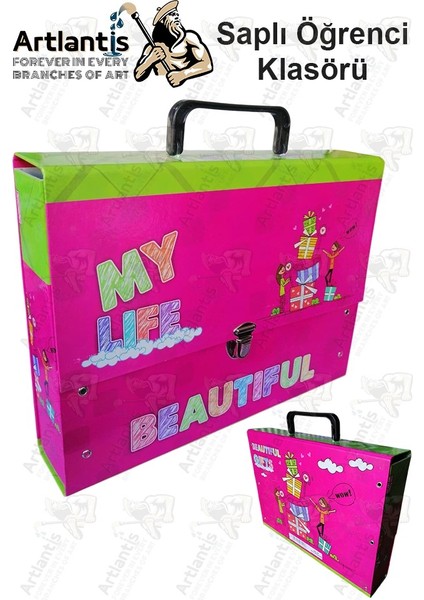 Saplı Klasör 1 Adet Kolplu Klasör Öğrenci Klasörü 32X24X7 cm Saplı Çanta Saplı Dosya Okul Sınıf