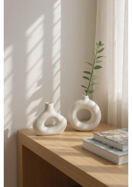 Ham Seramik 2'li Minimal Bohem Set