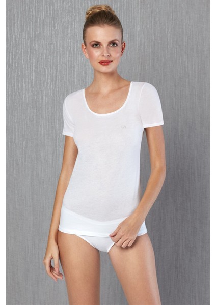 Kadın Çok İnce ve Zarif Pamuk Kumaştan Kare Yaka Kısa Kol T-Shirt 9397 fiyatları