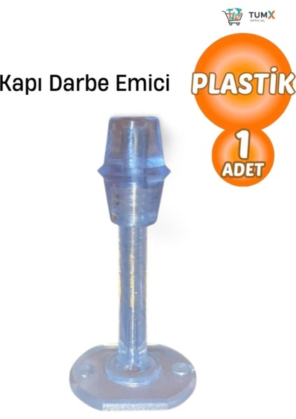 Kapı Stoperi Tamponu Durdurucusu Tutucu Plastik Şeffaf Stopu Silikonlu 8 cm (1 Adet)