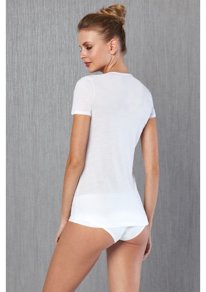 Kadın Çok İnce ve Zarif Pamuk Kumaştan Kare Yaka Kısa Kol T-Shirt 9397 modelleri