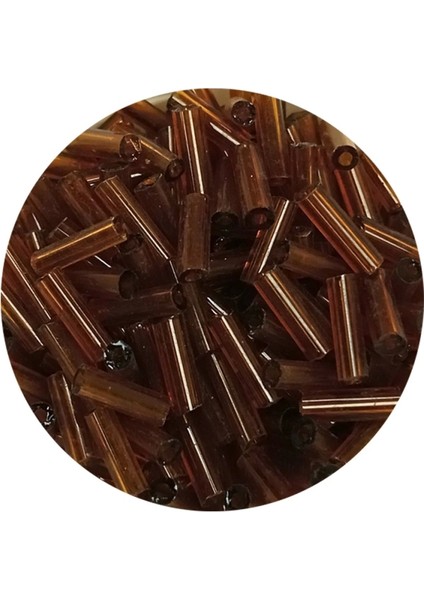 Uzun Boru Kesme Boncuk Çap 2mm Uzunluk 10 mm - 20 Gram - Şeffaf Kahverengi - BNC246 fiyatları