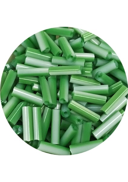 Uzun Boru Kesme Boncuk Çap 2mm Uzunluk 10 mm - 20 Gram - Yeşil Beyaz - BNC247 fiyatları