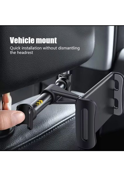 iPad Pro 13 Inç M4 (2024) Uyumlu Araç Içi Koltuk Arkası 360° Tablet Tutucu