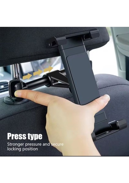 iPad Pro 13 Inç M4 (2024) Uyumlu Araç Içi Koltuk Arkası 360° Tablet Tutucu