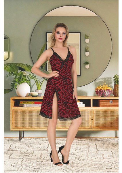 Izabel Kadın Gecelık ve Sabahlık Fantazı Tunik Ipeksı Kumas