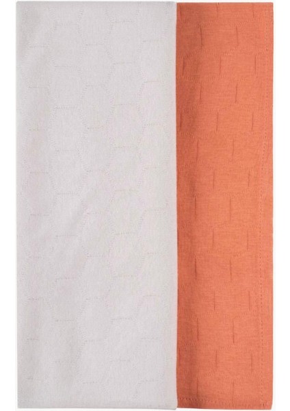 2'li Pamuklu Müslin Örtü 70 x 70 cm Gri - Kiremit