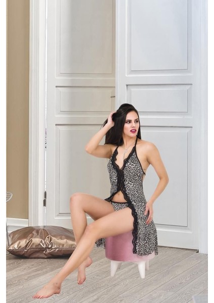 Izabel Kadın Gecelık ve Sabahlık Fantazı Tunik Ipeksı Kumas