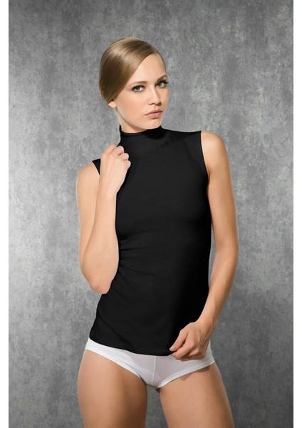 Kadın Modal Balıkçı Yaka Sıfır Kol Günlük Atlet 9313