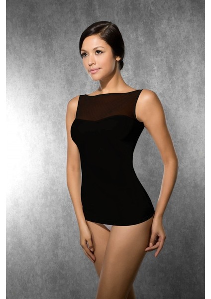 Kadın Modal Transparan Sıfır Kol Atlet 9375