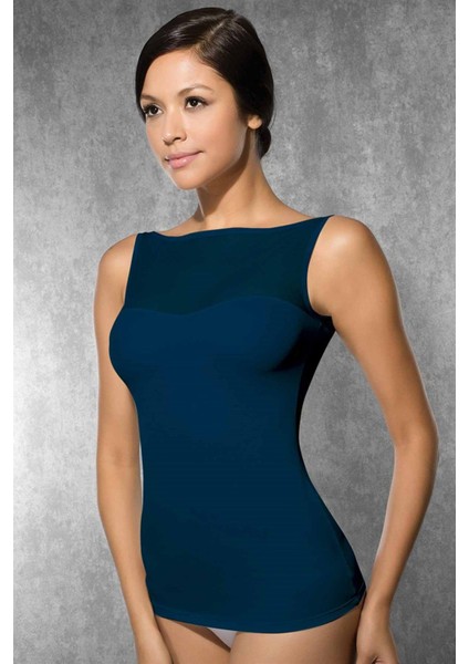 Kadın Modal Transparan Sıfır Kol Atlet 9375