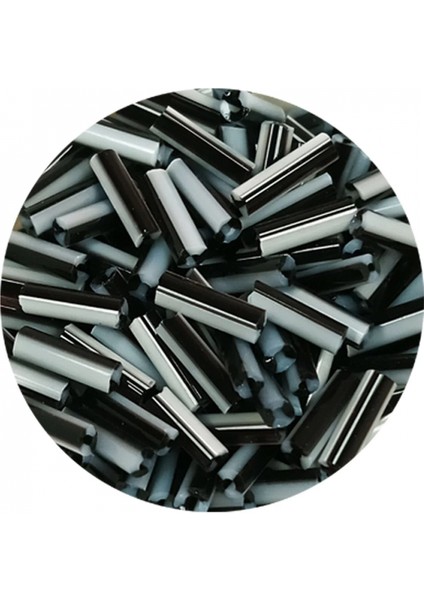 Uzun Boru Kesme Boncuk Çap 2mm Uzunluk 10 mm - 20 Gram - Siyah Beyaz - BNC251 fiyatları