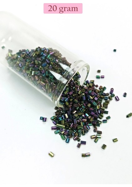 Kesme Cam Boncuk 2mm - 20 Gram - Parlak Alacalı -BNC304