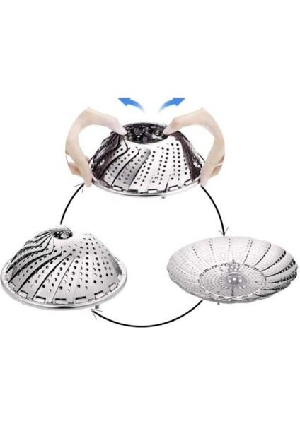 Katlanabilir Buharda Sebze Pişirme Haşlama Aparatı Orta Boy modelleri