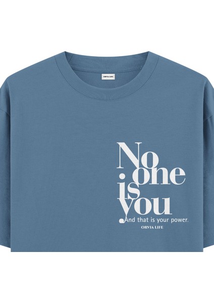 No One Is You - Oversize T-Shirt Antrasit Mavi fiyatları