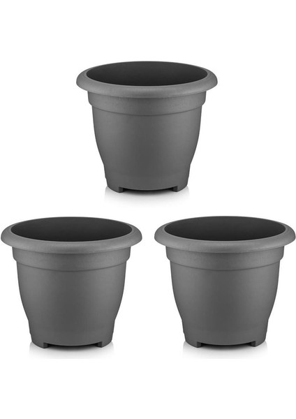 So-Vhs8 Dekoratif Vaha Saksı Iç ve Dış Mekan 54 Lt Antrasit 3 Adet