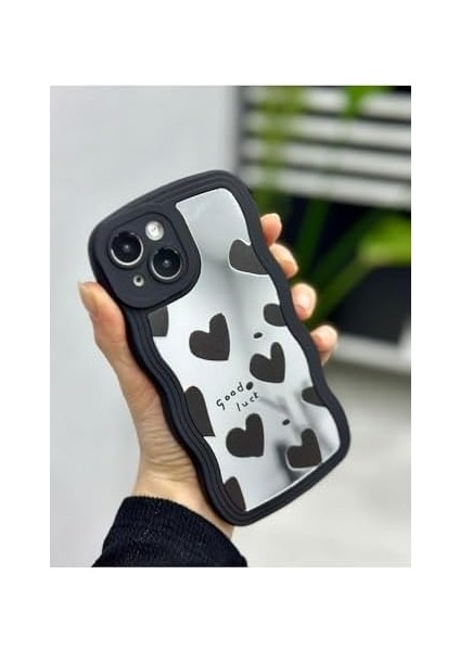 Aksesuar Iphone 13-14 ile Uyumlu Aynalı Siyah Kalp Model Silikon Kılıf fiyatları