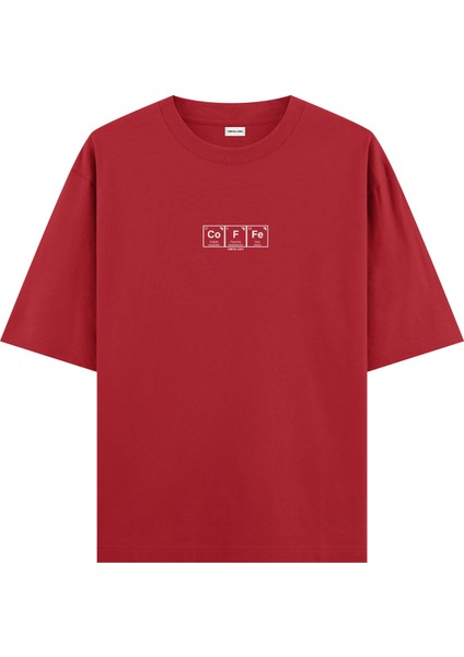 Coffe - Oversize T-Shirt Kırmızı