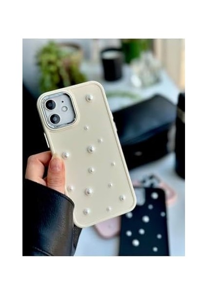 Aksesuar Iphone 12 ve 12 Pro Uyumlu Pearl Tasarım Oyuncaklı Esnek Silikon Kılıf - Krempearl modelleri